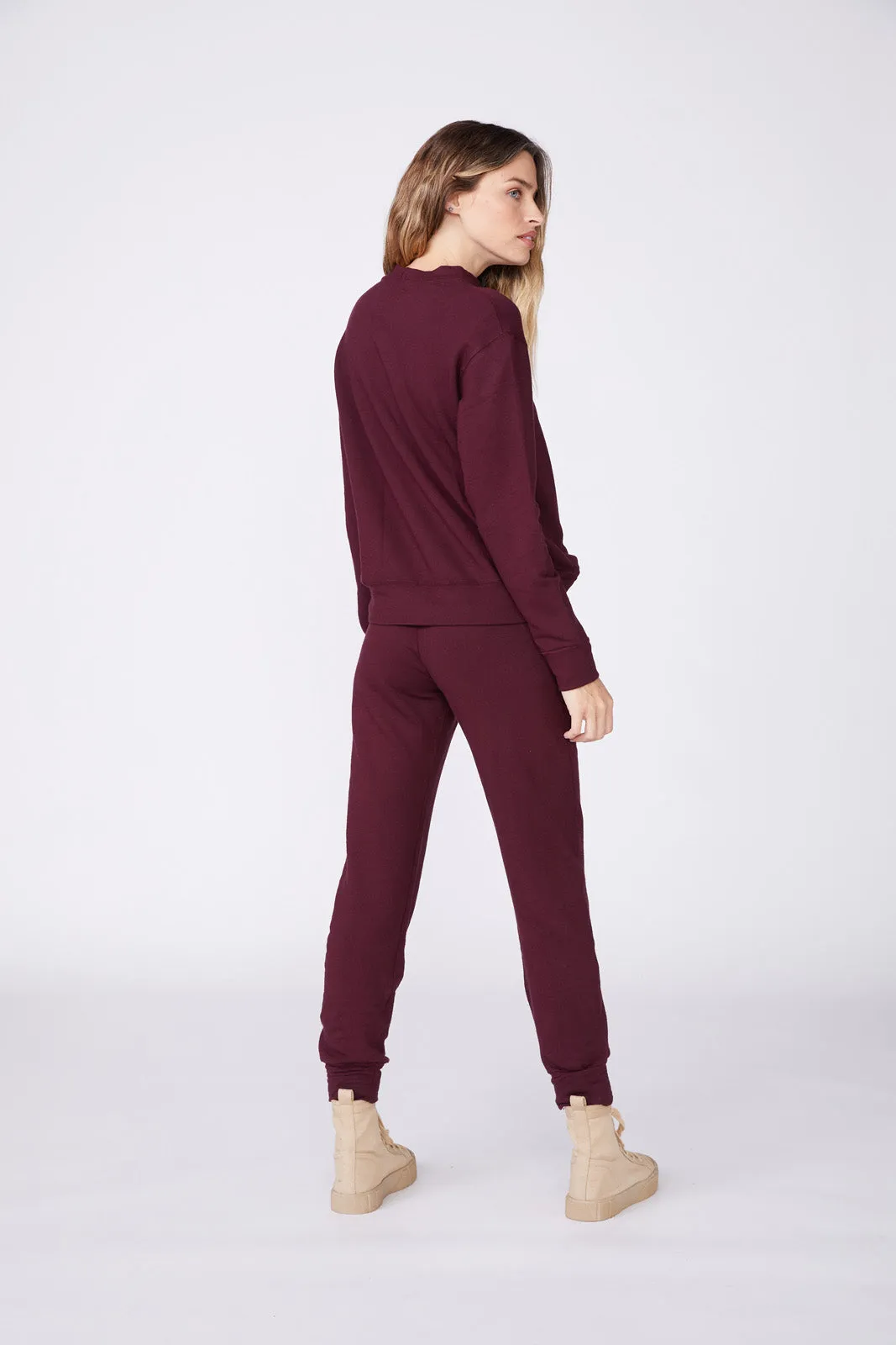 Supersoft Fleece Girlfriend Sweats, Merlot