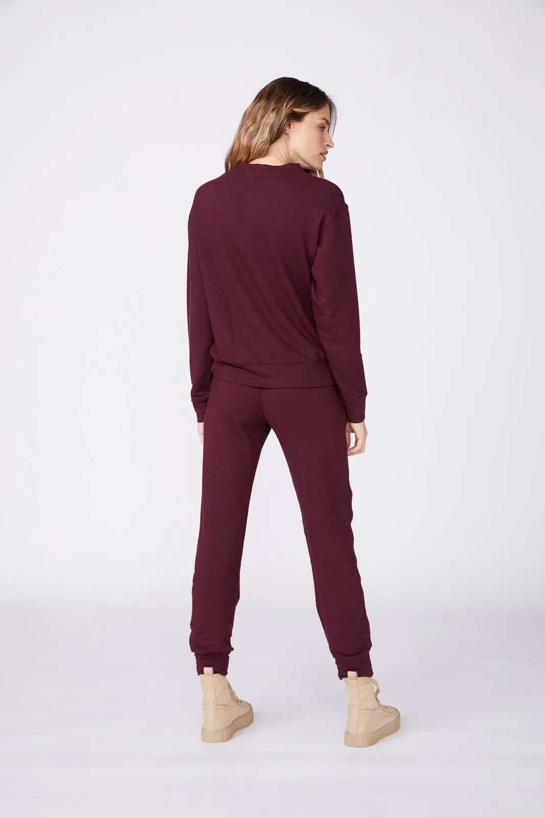 Supersoft Fleece Girlfriend Sweats, Merlot