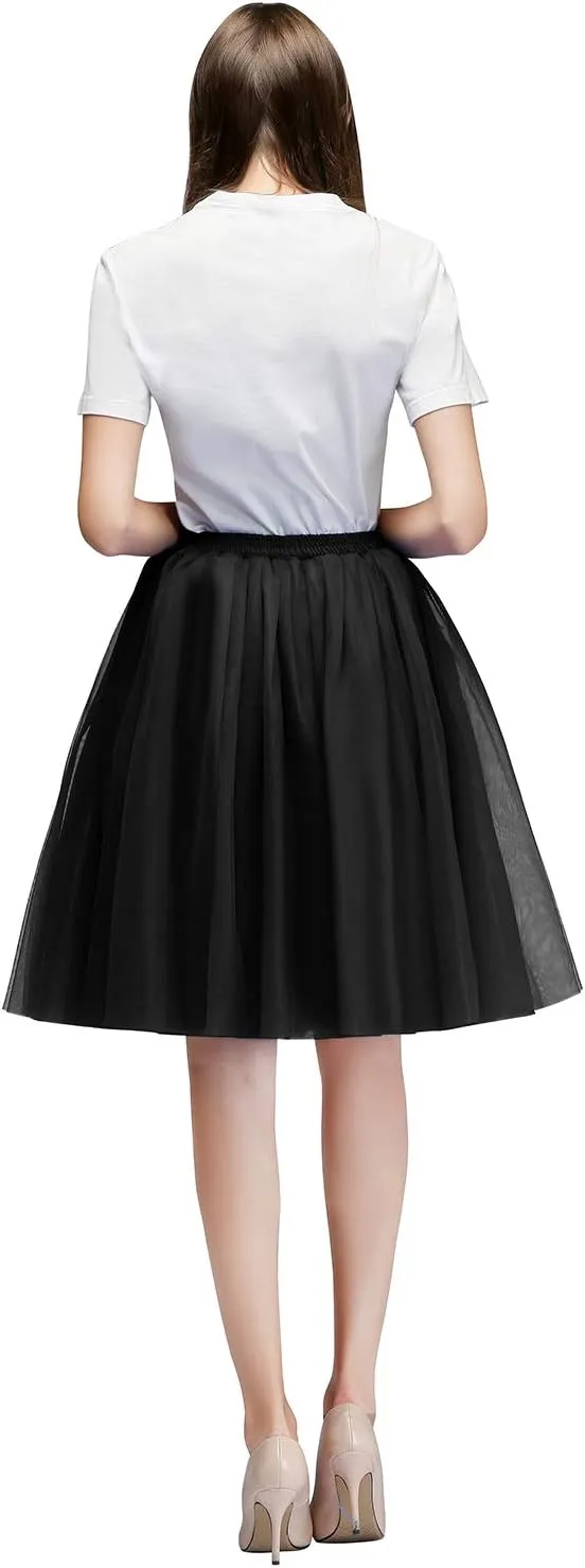 Tulle Skirts for Women A Line Short Knee Length Adult Tutu Tulle Prom Party Mini Skirt Dress