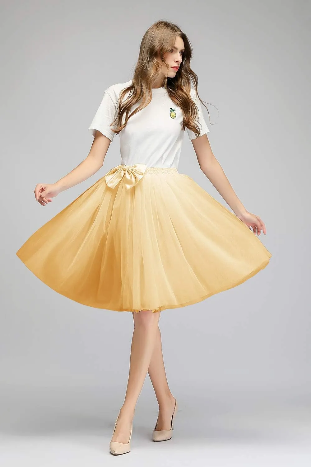 Tulle Skirts for Women A Line Short Knee Length Adult Tutu Tulle Prom Party Mini Skirt Dress