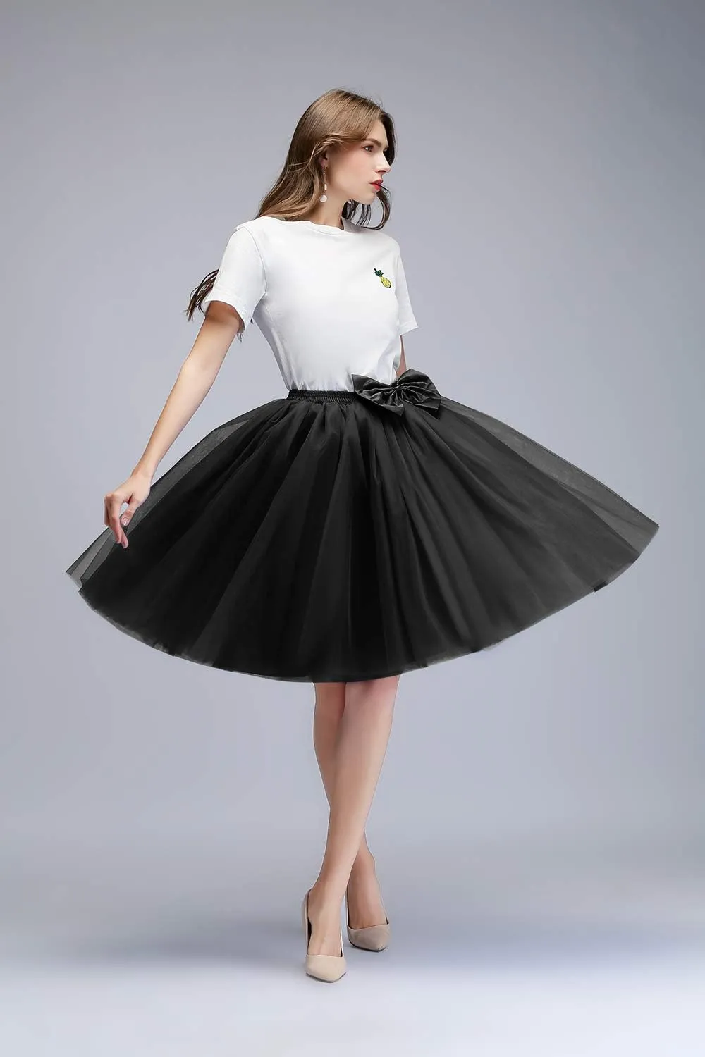Tulle Skirts for Women A Line Short Knee Length Adult Tutu Tulle Prom Party Mini Skirt Dress