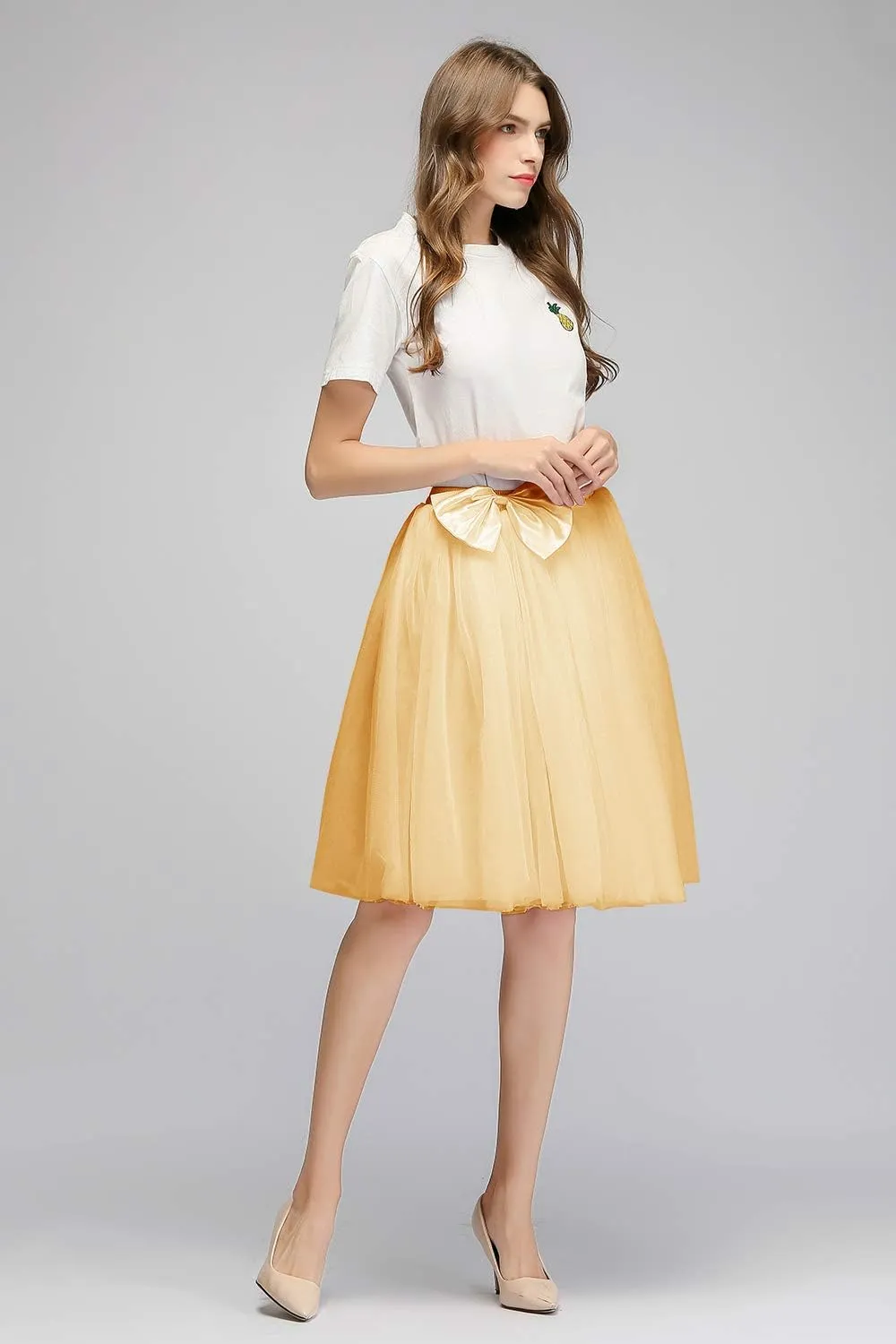 Tulle Skirts for Women A Line Short Knee Length Adult Tutu Tulle Prom Party Mini Skirt Dress