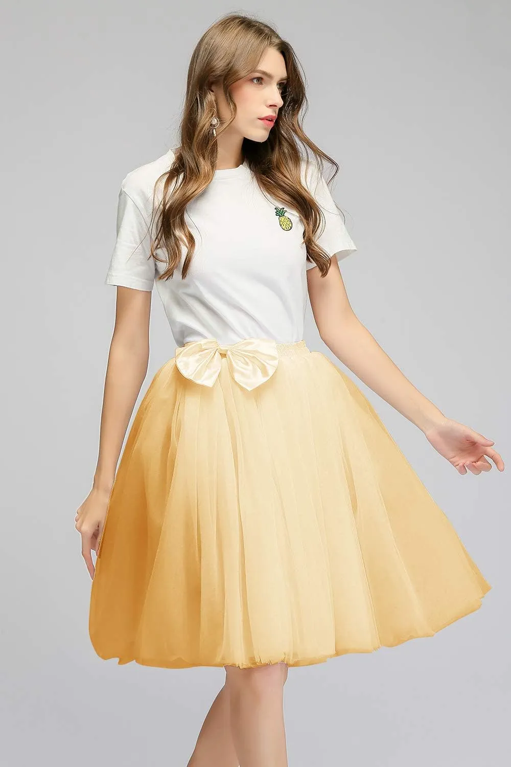 Tulle Skirts for Women A Line Short Knee Length Adult Tutu Tulle Prom Party Mini Skirt Dress