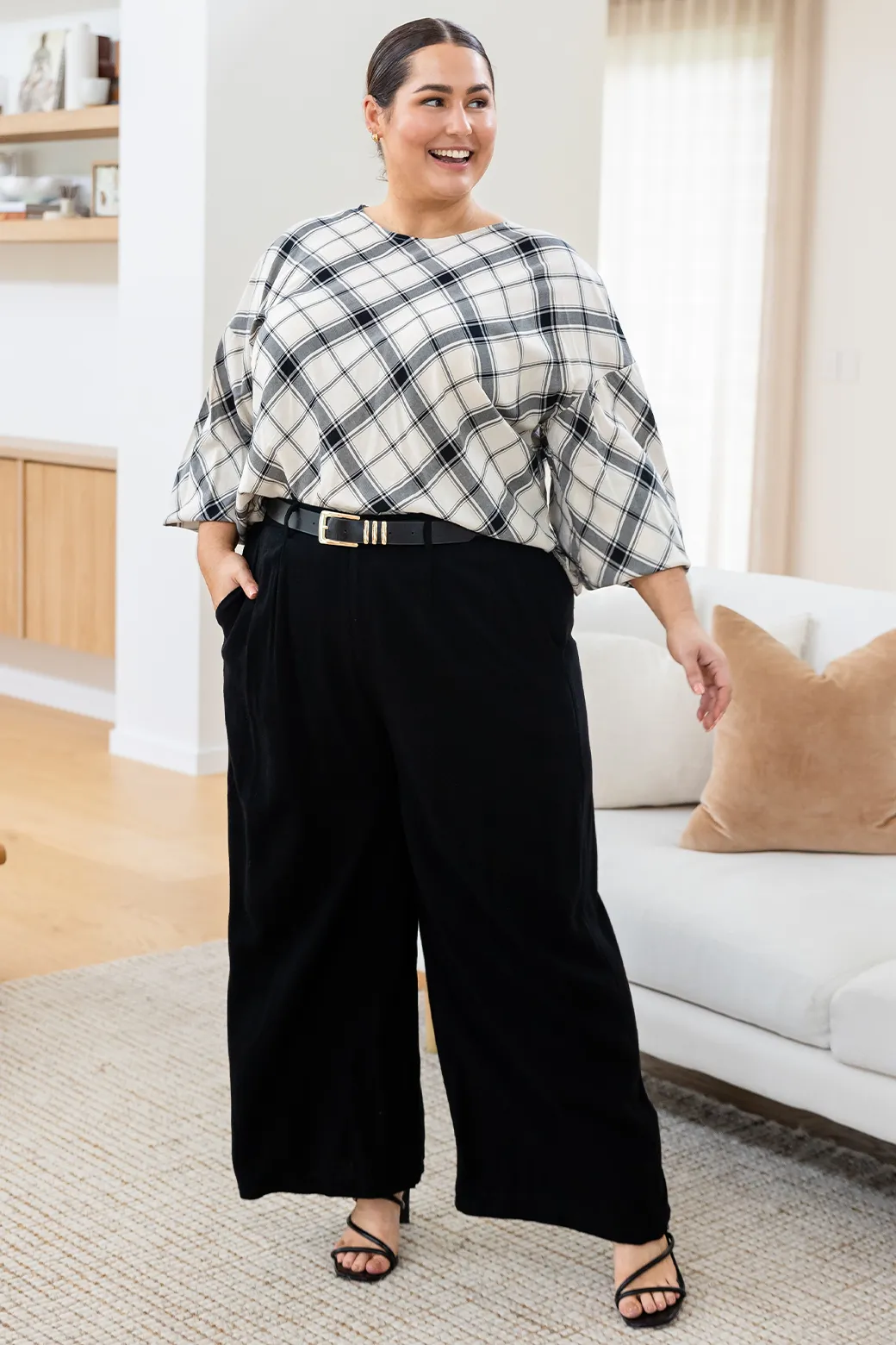 Whitney Linen Tailored Pants Black