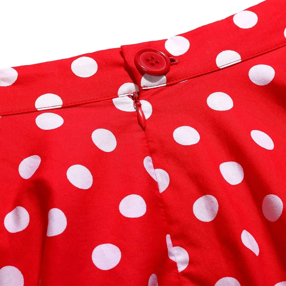 Women Vintage A Line Midi Skirt Floral Berry Cherry Print Pleated Skirts 50s Polka Dot Swing Skirt Knee Length Skater Skirt