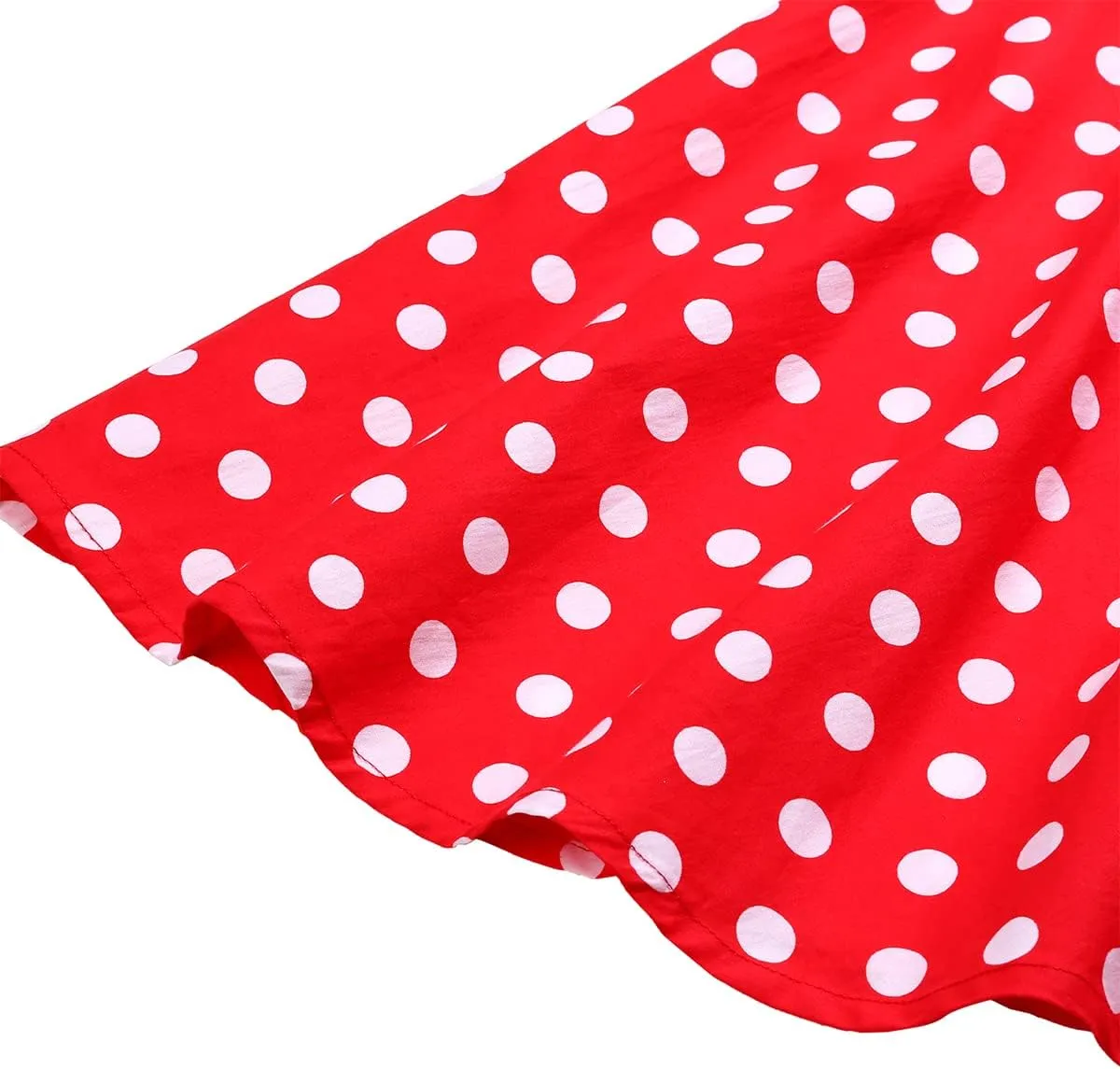 Women Vintage A Line Midi Skirt Floral Berry Cherry Print Pleated Skirts 50s Polka Dot Swing Skirt Knee Length Skater Skirt