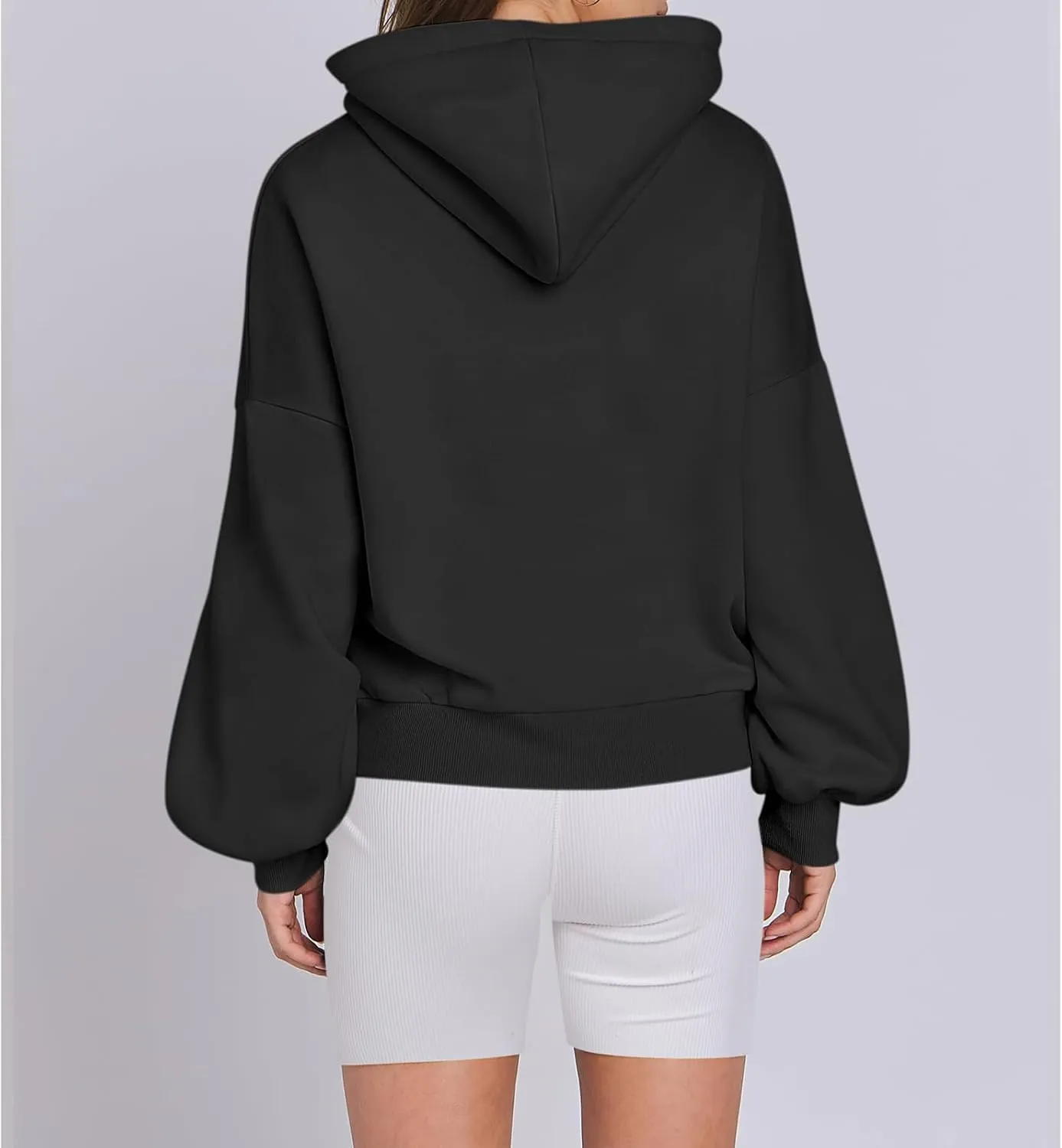 Women's Oversized Hoodies Lantern Sleeve Fleece Sweatshirts Fall Loose Pullover Teen Girls Preppy Top Clothes