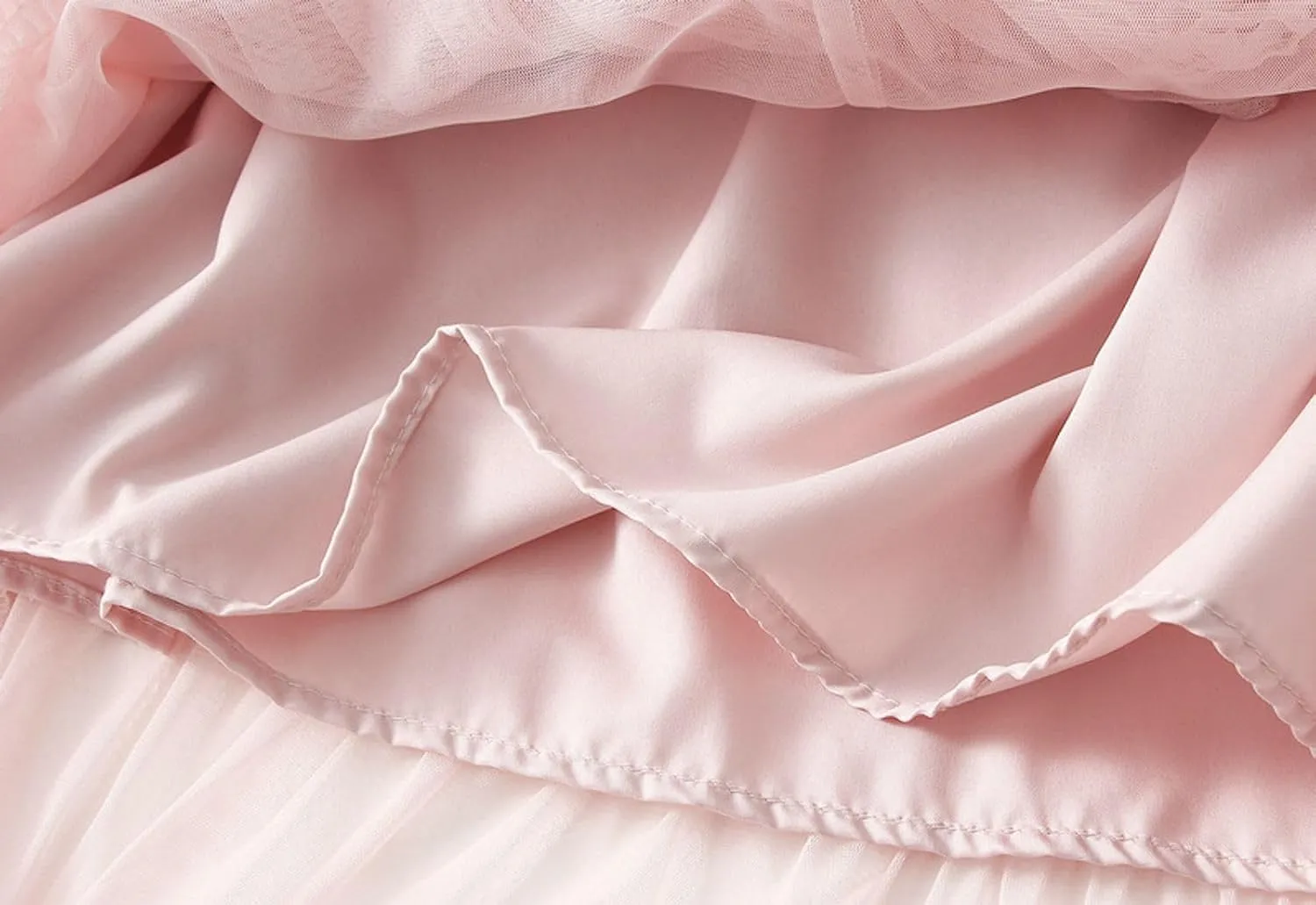 Womens Ruffle Tulle Skirts High Waist Fairy Cake Skirt Pleated Midi Tutu Skirts 2025 Summer Mesh Layered A-line Skirt