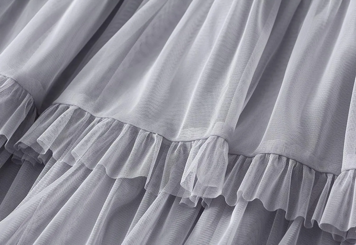 Womens Ruffle Tulle Skirts High Waist Fairy Cake Skirt Pleated Midi Tutu Skirts 2025 Summer Mesh Layered A-line Skirt