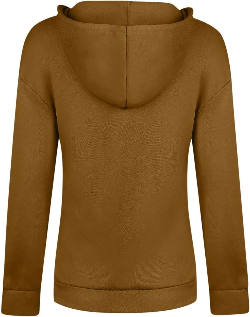 Womens V Neck Hoodie Tops 2025 Fall Casual Long Sleeve Pullover Solid Color Oversized Sweatshirt with Pocket