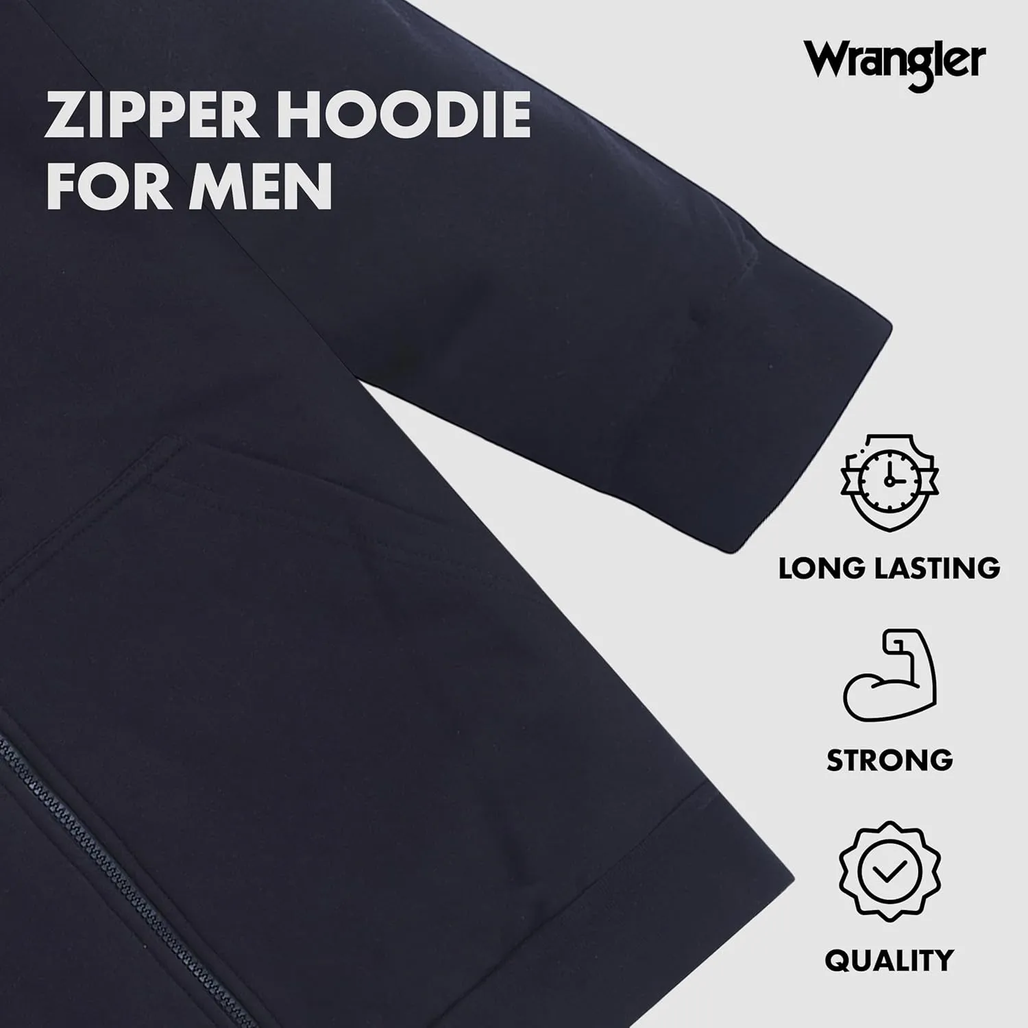 Wrangler Hoodies for Men Big and Tall - Sherpa Lined Zip Up Sweatshirt